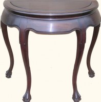 32 Elegant solid rosewood Oriental half moon table.