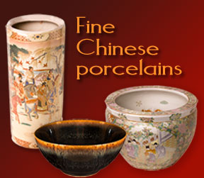 fine Chinese porcelain vases, fish bowls, umbrella stands and garden stools