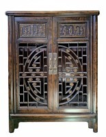 Carved Oriental Shoe Cabinet