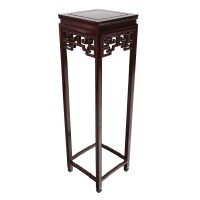 Tall Solid Rosewood Flower Stand With Lattice Carvings and Ming Design