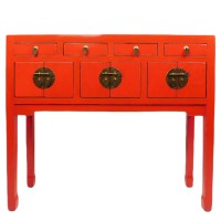 Chinese Console Table Lady Chest in Antique Red