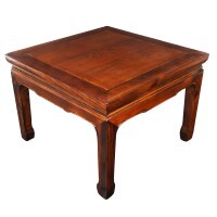 Chinese Horse Hoof Foot End Table of Solid Elm Wood 17" High